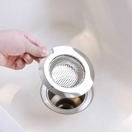 Stainless Steel Kitchen Sink Strainer - 11.5cm Anti-Clogging Garbage Drain Filter Mesh Basket with 2.5cm Depth