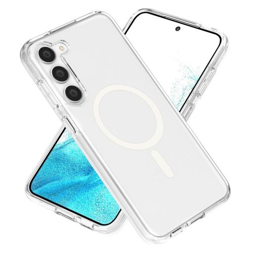Samsung Galaxy S23 Phone Case, Clear Magnetic with PC Hard Back Magsafe Compatible Protective Phone Cover for Second Device