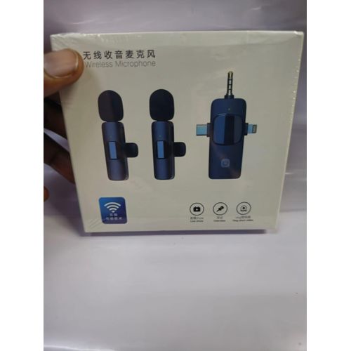 Dual Mini Wireless Lavalier Microphone – USB C & Lightning for iPhone, Android, Laptop, Noise-Canceling for Video Recording