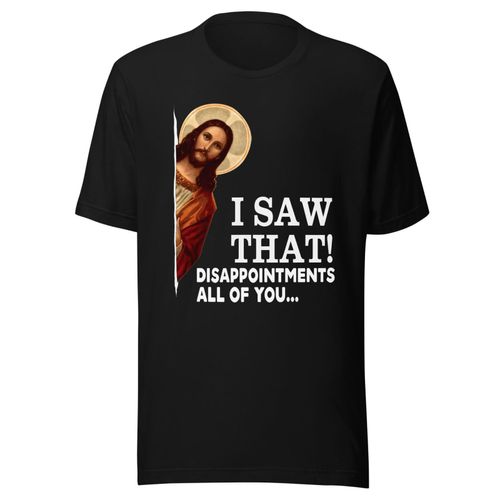 trendy christian t shirt funny church shirt jesus meme clothing christian streetwear faith humor tee cool christian apparelJesus Saw That