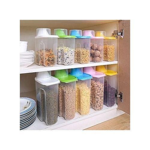 3PCS Transparent Cereal Container With Gradient Mouth