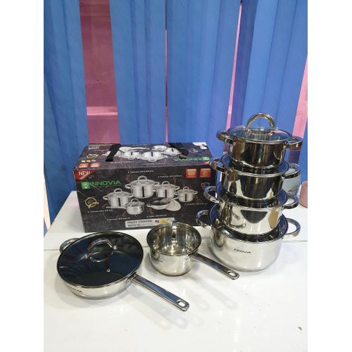 12-Piece Kitchen Cookware Set – Casserole Pots, Saucepan & Frying Pan with Lids