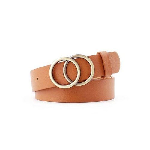 Big Double Ring Circle Buckle Belt Women Fashion Wild Waistband Ladies Wide Leather Straps Belts Fo