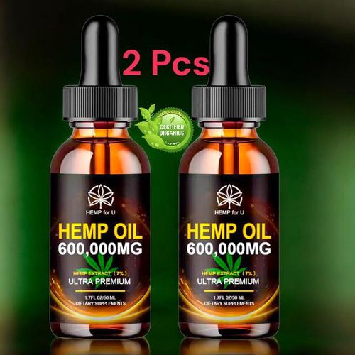 High Potency Hemp Oil - Maximum Strength, Immune System Support, Focus Calm, Relaxation, Mood, Pure Extract, Organic, 50ml Vegan, Non-GMO