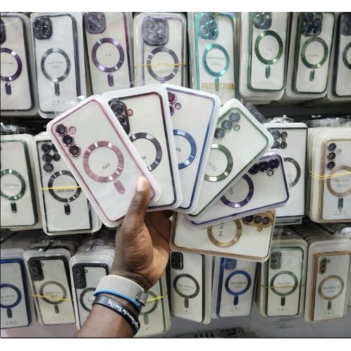 Gold Transparent MagSafe Case for iPhone 14 – Crystal Clear, Shockproof, Magnetic Ring