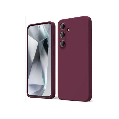 Soft Silicone Back Cover for Samsung Galaxy S24+ - Maroon, anti-fingerprint, anti-scratch, durable silicone case