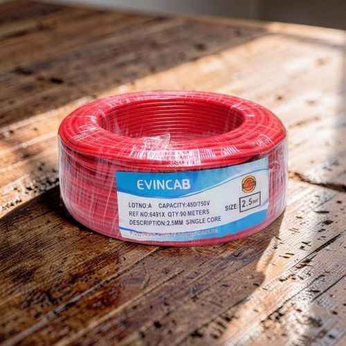 Red 2.5mm Single Core Resistant to Bending Fatigue Quality Ensured Wiring Cable