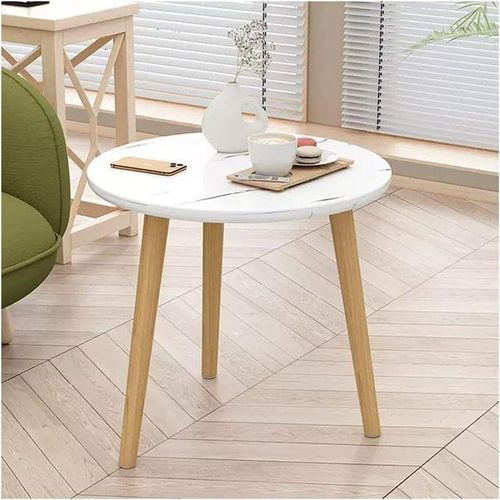 Nordic Style Round Coffee Table Solid Bedside Table Small Coffee Table Occasional Coffee Table Side Table For Living Room And Small Spaces Sofa Table Size 50 X 51 Cm