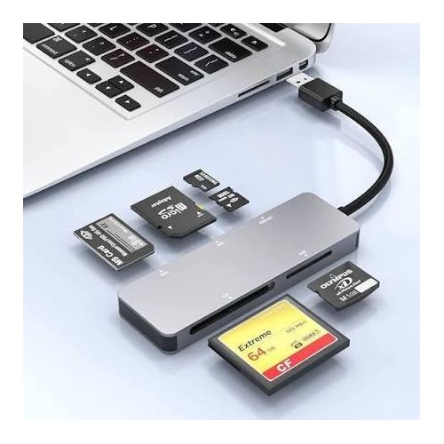 6-in-1 Card Reader USB 3.0 Type-C Micro OTG Adapter SD TF MicroSD for Phone Laptop PC