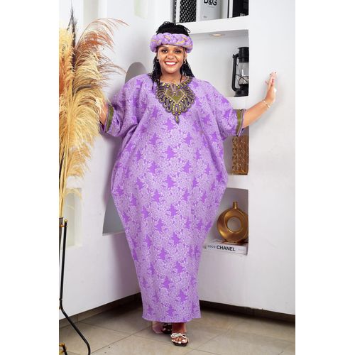 Rich Auntie Maxi Dress with a head gear