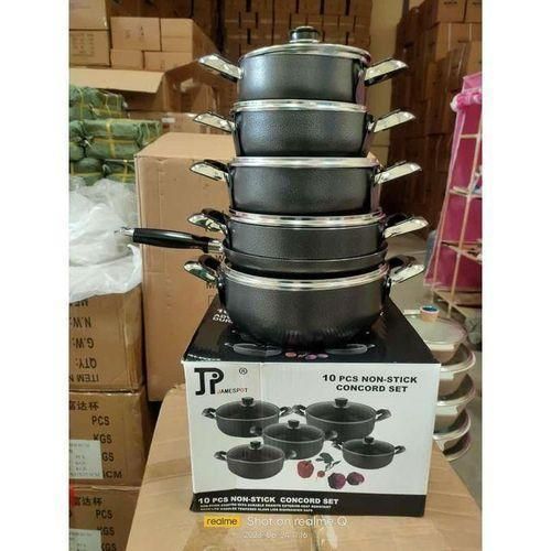 10Pcs Heavy Non-Stick Granite Cooking Pot Sufuria With Pan & Cookware Set