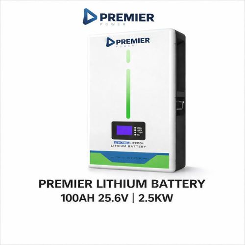 25.6V 100Ah Solar Lithium Battery 2.5kW LiFePO4 Battery With Smart Display