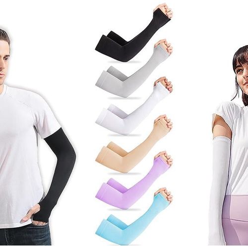 2pcs Cooling Arm Sleeves, Sleeves Arm Cover Men Women, UV Sun Protection Arm Sleeves Tattoo Sleeve Arm Cover Up for Volleyball Basketball Fishing Golfing Cycling Outdoor Sports