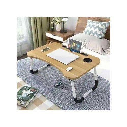 Wooden Laptop Bed Table - Portable MDF Stand for Couch & Office