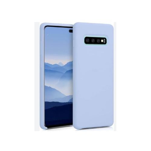 Soft Silicone Back Cover for Samsung Galaxy S10+ - Light Blue, anti-fingerprint, anti-scratch, durable silicone case