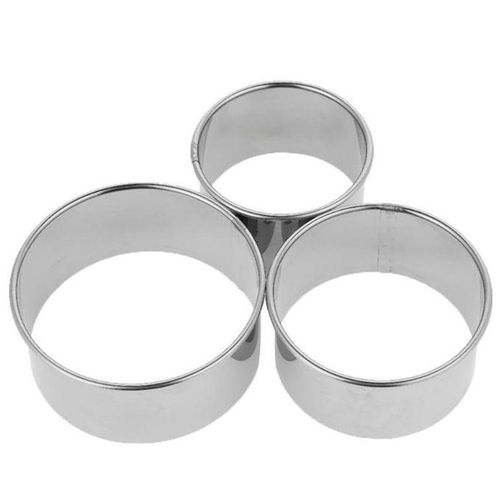 Stainless Steel Circle Pastry Cutter Set 3 Pieces Cookie