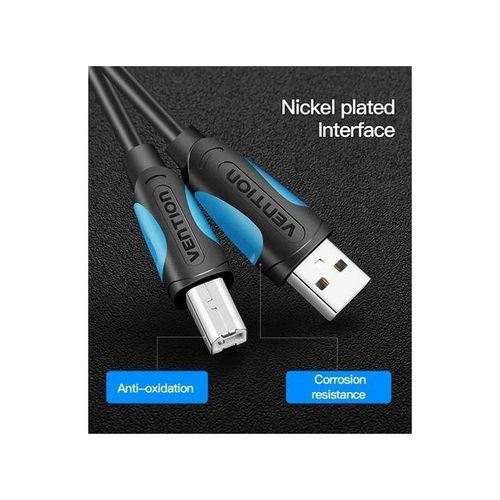 Vention- USB 2.0 A Male To B Male Cable 1M PVC Type - Black