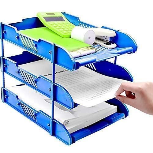 SUPERIOR 3 Tier Foldable Tray Desk Organizer File Tray, Office Files, Letter Tray, Magazine Holder Rack, Document Tray, for Home Study Room, Stationery