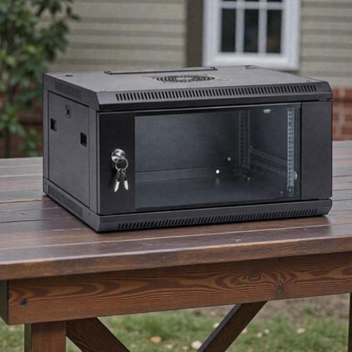 Quick Release Front Door 6U Wall Mount Data Cabinet with Removable Covers & Easy Mounting