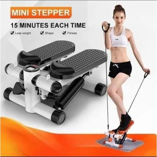 Mini Stepper with Resistance Band, Stair Stepping Fitness Exercise Home Workout Equipment for Full Body Workout