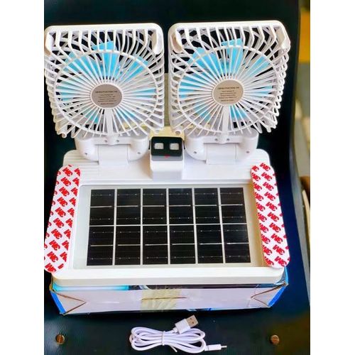 Portable Dual-Head Solar Fan