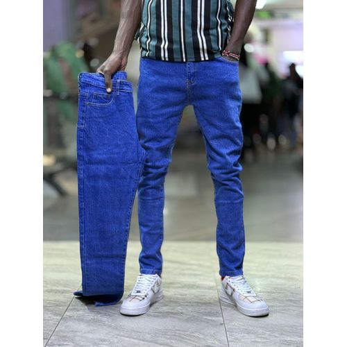 Authentic Blue Denim Men Slim Jeans