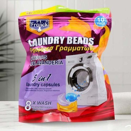 10 Pacs 5 in 1 Laundry Capsules 16 Weeks of Freshness for Washing Machine Liquid Detergent Beads Pods Gel Scent Booster Cleaning Loads Tablets - For all Machines