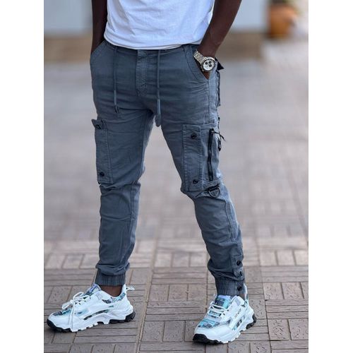 Grey button down cargo pants