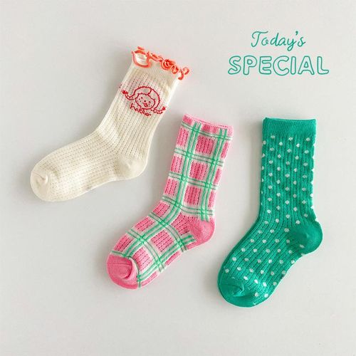 Kids Socks Spring Summer Mesh Socks 1-12T Children Socks Baby Polka Dots Little Big Girls Fancy Socks Mid Calf LengthL6-8 year-old