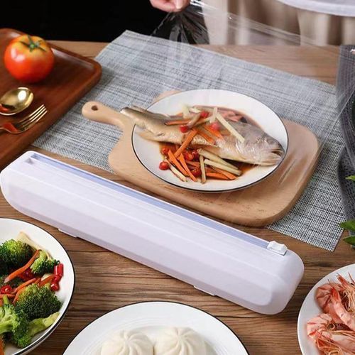 Single Wrap Foil and Cling Film Cutter Dispenser with Safety Blade