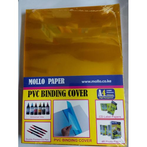 A4 pvc transparent binding sheets (100sheets)/yellow