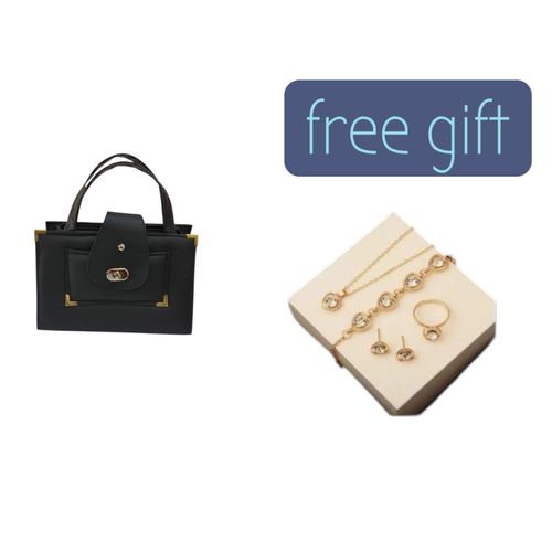 Elegant Durable Womens Handbag with Free 4PCS Jewelry Gift Set -Necklace Earrings Bracelet Ring Perfect for office work casual outings This handbag offers enough space to carry all your essentials As a bonus comes with FREE 4pc jewelry gift set