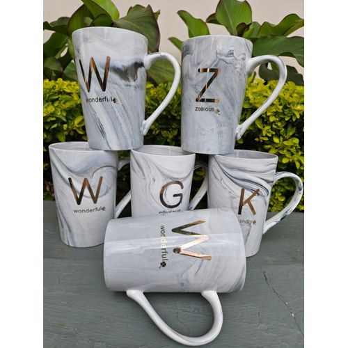 6 pc mug long grey
