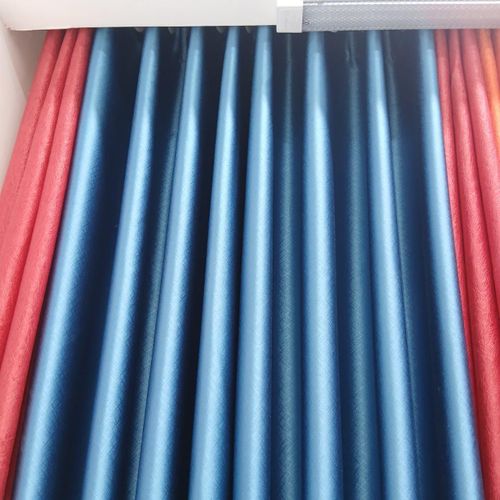 2Pcs NEW Blue Embossed Blackout Curtains (1.5m+1.5m) with 1pc of Heavy White Sheer (2m). All Panels Have an Eyelet Header and a Height of 2.4m