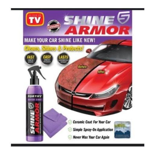 SHINE ARMOR Fortify Quick Coat High Performance Ceramic Coating Car Wax Spray Hydrophobic Top Coat Polish and Polymer Paint Sealant Protection for Vehicle Leather Seat Tires Bumpers Rims