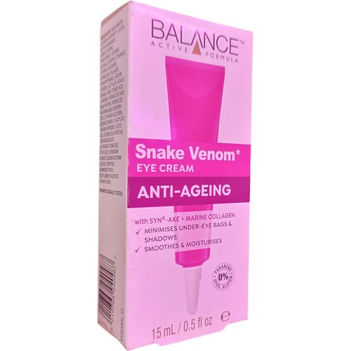 Active Formula Snake Venom EYE CREAM ANTI-AGEING With SYN-AKE + MARIN COLLAGE Minimises Under-Eye Bags And Shadows, Smoothes & Moisturizes N, Minimises nk