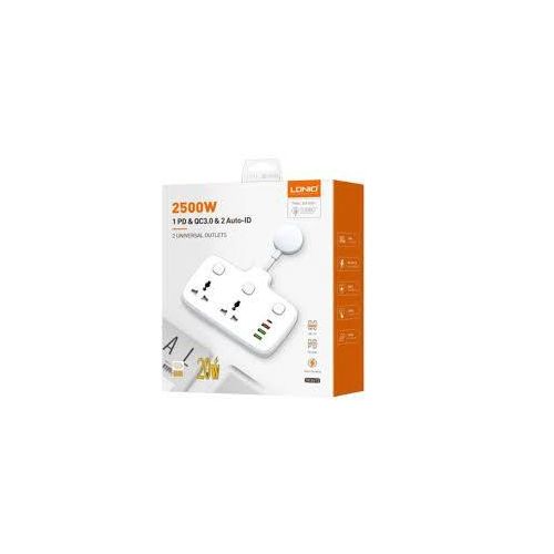 2 Universal Outlets Wall Power Socket 2500W With 1PD, 1 QC3.0 and 2 Auto-ID USB with individual switch - SC2413
