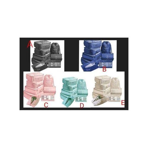 Packing Pouch Cubes Travel Organizer - 8Pcs - Clothes Space Savers Bags Drawstring Suitcase Toiletry Large Travelling Luggage Bags For Cosmetics Underwear Socks Shoes