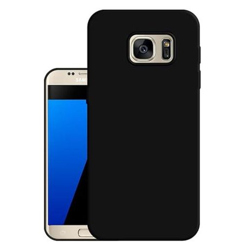 Soft Silicone Back Cover for Samsung Galaxy S7 Edge - Black, anti-fingerprint, anti-scratch, durable silicone case
