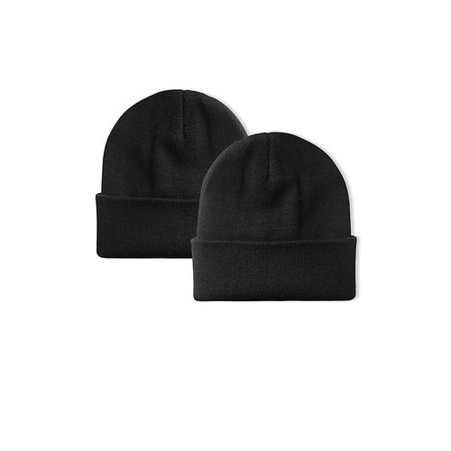 Black Kids School Uniform -Plain Hat Marvin Beanie Skull Caps (2 Pieces)