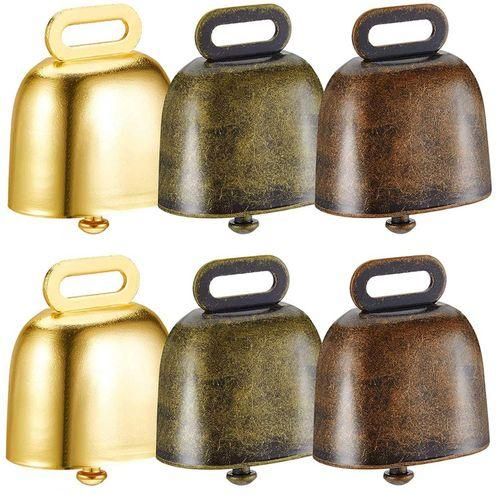 6 Pieces Brass Bells for Grazing CopperGreen BronzeRed