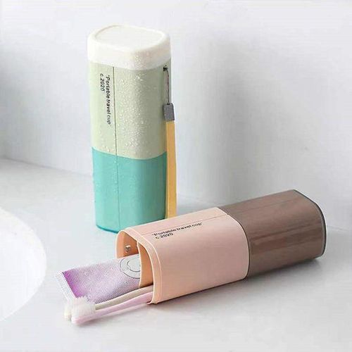 Travel Toothbrush Case Toothpaste Storage Box With Green
