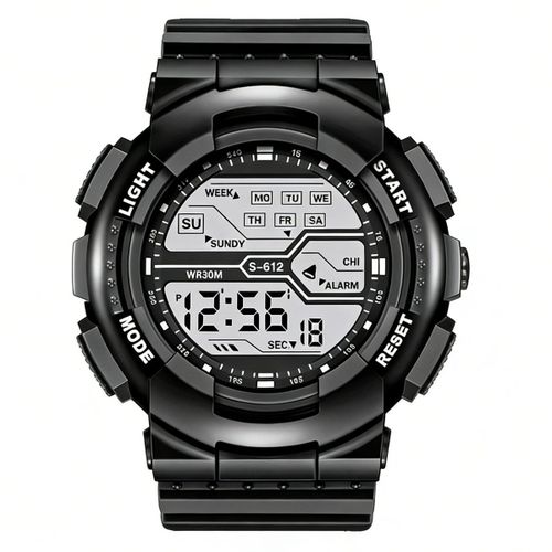 Mens Digital Watch for Outdoor Sports and Night Activities Features LED Luminous Display for Clear Visibility 505mm Large Dial Rubber Strap 3Bar Water Resistant