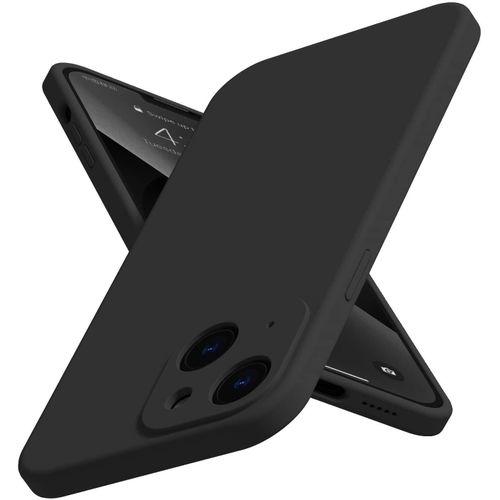 Soft Silicone Slim Fit Cover Anti-Scratch Shockproof Case for Apple iPhone 15 Plus - Black