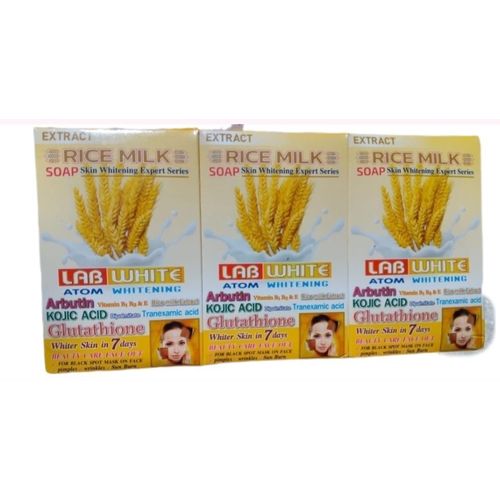 Extract Rice Milk Skin Whitening Soap Clears Pimples ,Black spot,Wrinkles & Sunburn
