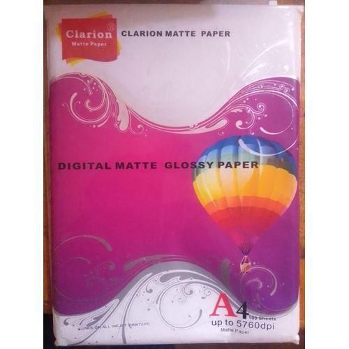 Matte Glossy Paper Digital A4 100sheets One Side Glossy