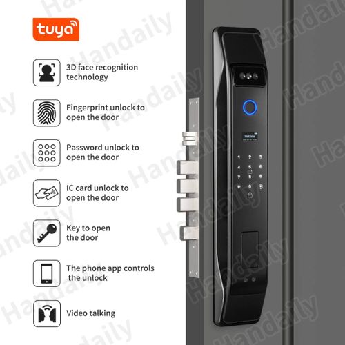 Fingerprint Biometric Rfid NFC Digital Lock WIFI 3d Face Recognition Biometric Smart Door Lock With Camera