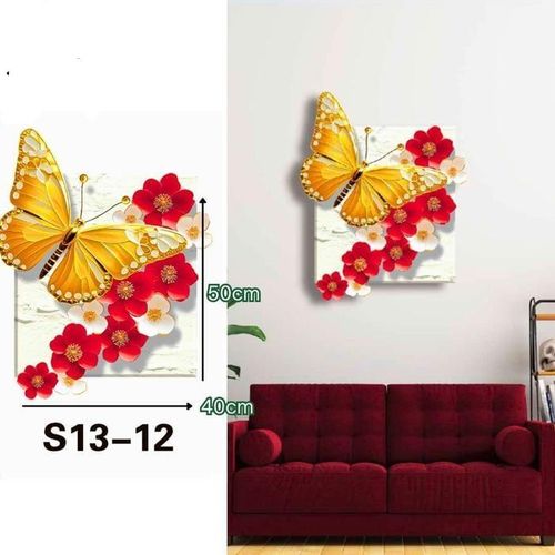 3D Wall Wallpaper Embossed Butterflies & Flowers (MIN 2 SHEETS) - Minimalist Living Room Decoration