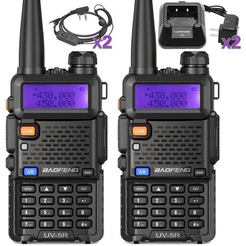 UV-5R 2-Pack Dual Band Walkie Talkies for Long-Distance Communication and Emergency Use