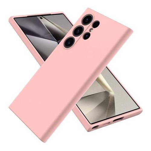 Original Soft Silicone Cover Case for Samsung S25 Ultra – Flexible Shockproof Slim Back Cover - Pink